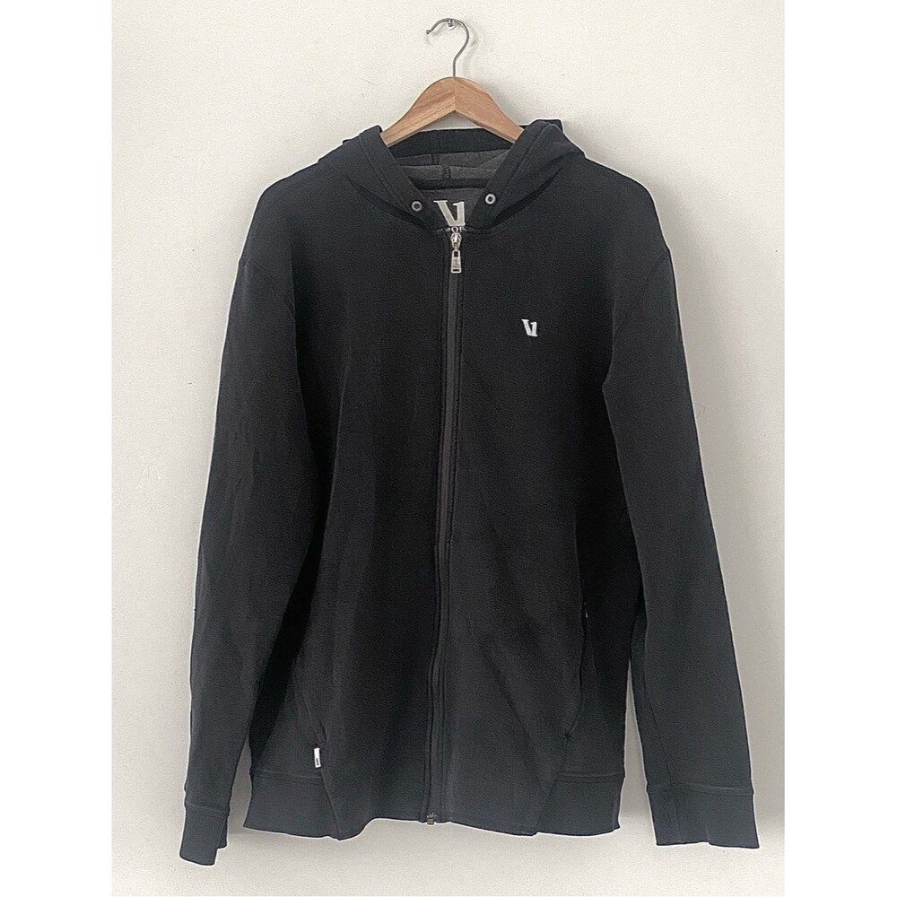 Vuori Jackson Hoodie 2.0 Black Lightweight Zip Sweat Jacket Sz XL Performance